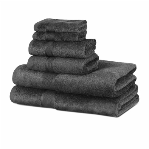 Room Essentials 6pk Washcloth Gray - NEW