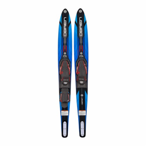 O'Brien Watersports Adult 68 inches Performer Combo Water Skis, Blue and Black Perspective: front