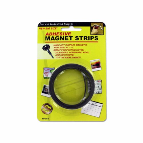 Bulk Buys MR054-24 30&quot; x 1/2&quot; Black Adhesive Magnet Strips - Pack of 24 Perspective: front