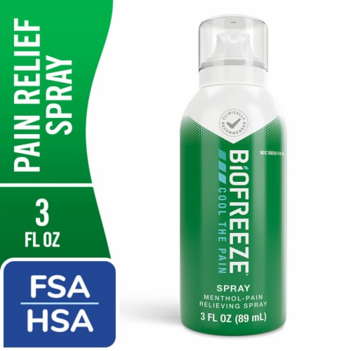 Biofreeze Menthol Back Knee Muscle Joint and Arthritis Pain Relief Spray Perspective: front