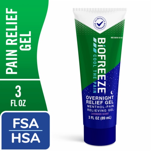 Biofreeze Menthol Overnight Back Knee Muscle Joint and Arthritis Pain Relief Gel Perspective: front