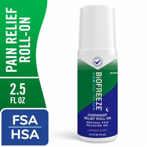 Biofreeze Menthol Overnight Back Knee Muscle Joint and Arthritis Pain Relief Roll-On Perspective: front