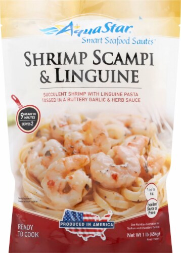 Aqua Star Smart Seafood Sautes Shrimp Scampi & Linguine Perspective: front