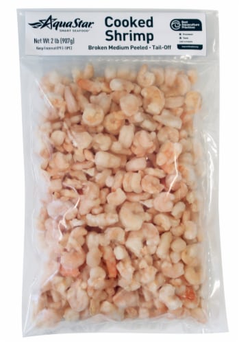 Aqua Star® Broken Medium Peeled Tail-Off Cooked Shrimp Perspective: front