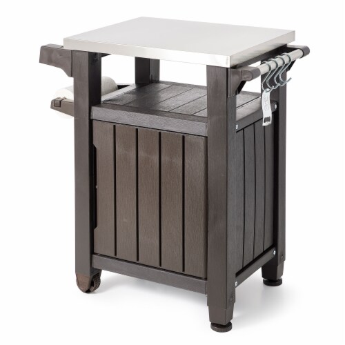 Keter Brown Unity Patio Grilling & Bar Cart Perspective: front