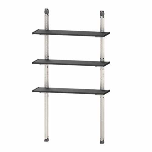 Keter 40 Inch All Weather Steel Reinforced Utility Storage Shed Shelf Kit, Black Perspective: front