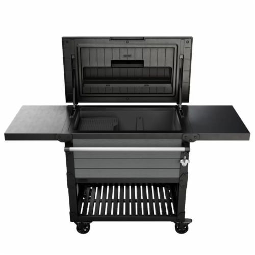 Wooden Patio Cooler 54 Quart, Outdoor Beverage Cooler With Bottle Opener 3 Handles Outdoor Ice Chest For Party Backyard Poolside Deck Bbq