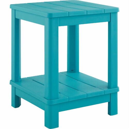 Adams Keter Teal 16 In. Square Resin Deluxe Side Table 259976 1 Smith s Food and Drug