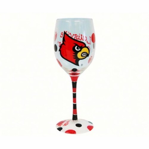 Jenkins JENKINS13285 12 oz. Wine Glass - Louisville Cardinals Perspective: front