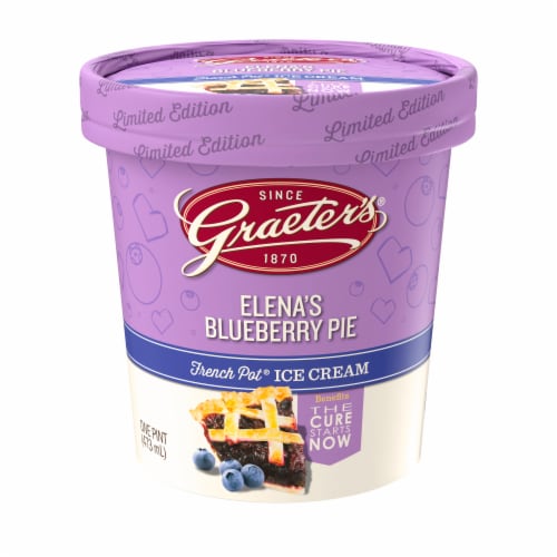 Graeter's Elena's Blueberry Pie Ice Cream Perspective: front