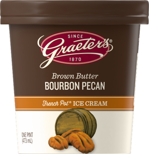 Graeter's Brown Butter Bourbon Pecan Ice Cream Perspective: front