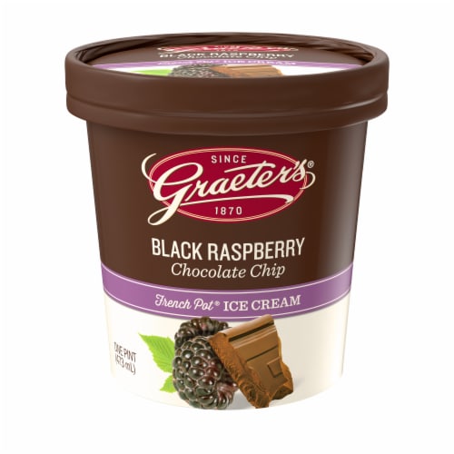 Graeter's Black Raspberry Chocolate Chip Ice Cream Perspective: front