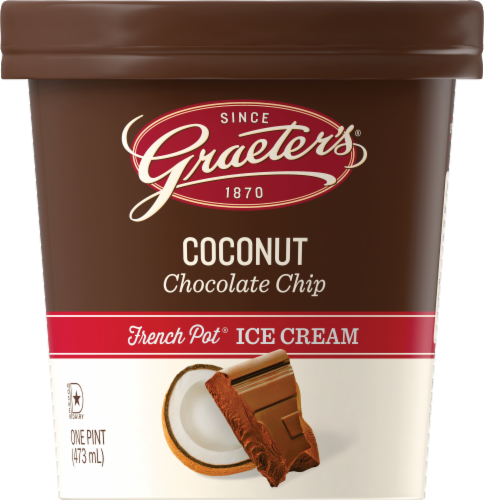 Graeter's Coconut Chocolate Chip Ice Cream Perspective: front