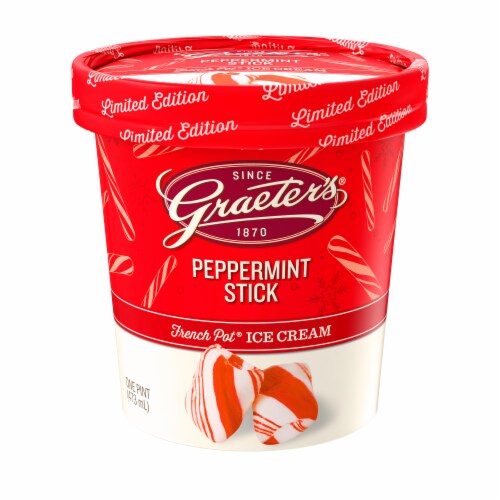 Graeter's Limited Edition Peppermint Stick Ice Cream Perspective: front