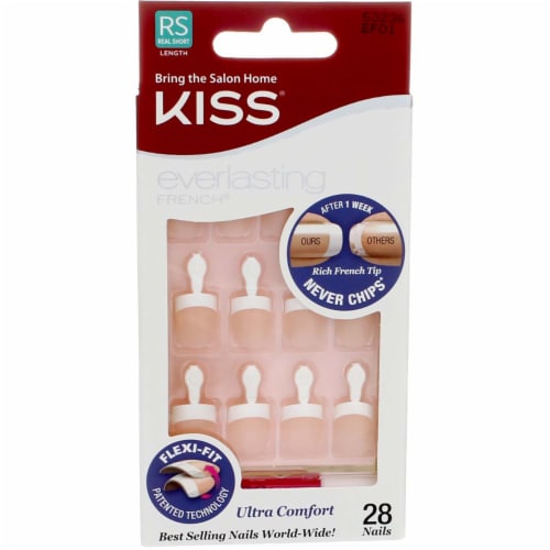 KISS® Everlasting French Glue-On Nails Set Perspective: front