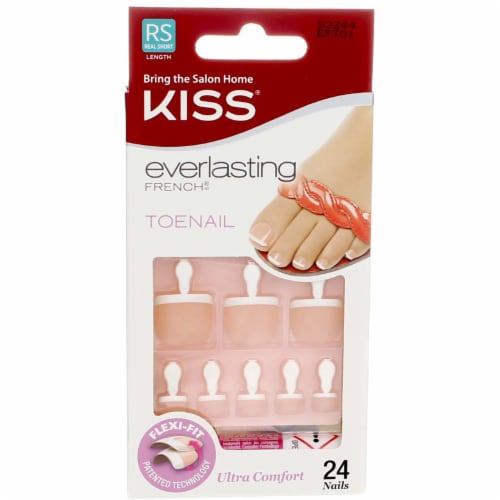 Kiss® Everlasting French® Real Short Length Toenail Kit, 24 ct - Ralphs