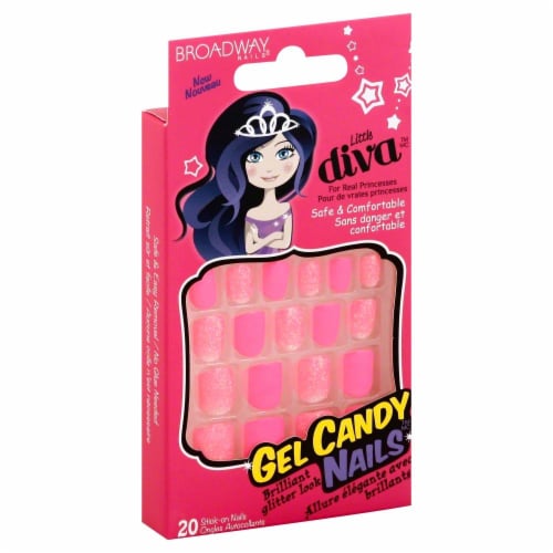Broadway Nails Little Diva You're a Shining Star Gel Candy Stick-On Nails Perspective: front