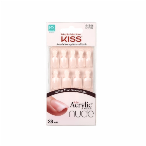 Kiss® Salon Acrylic™ Nude French Short Nail Kit Perspective: front
