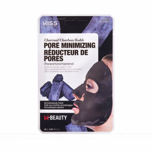 Kiss Pore Minimizing Charcoal Bamboo Facial Sheet Mask Perspective: front