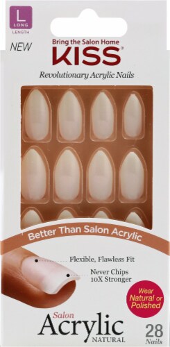 Kiss Salon Long Natural Forbidden Acrylic Nails Perspective: front