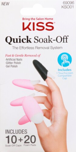 Kiss® Quick Soak-Off Nail Polish Removal Caps Perspective: front