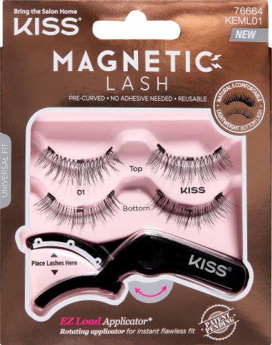 Kiss Magnetic 01 Lashes with Applicator Perspective: front
