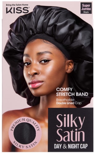 Kiss Satin Day & Night Cap, Black Perspective: front