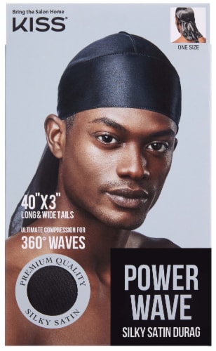 Power Wave Silky Satin Durag - Black – KISS Colors & Care