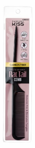 Kiss Carbon Fiber Rat Tail Comb Perspective: front