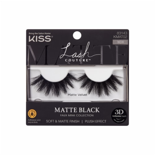 Kiss® Lash Couture™ Faux Mink Collection Matte Black Lashes Perspective: front