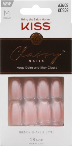 Kiss Classy Medium Classy Nails - Rose Glitter Perspective: front