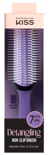 Kiss Detangling Non-Slip Hair Brush - Purple Perspective: front