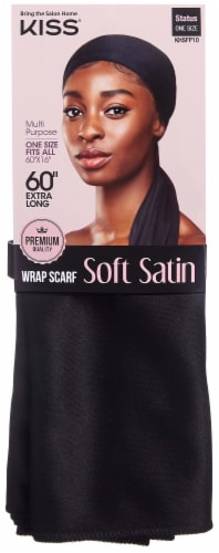 Kiss® Satin Wrap Scarf - Black Perspective: front