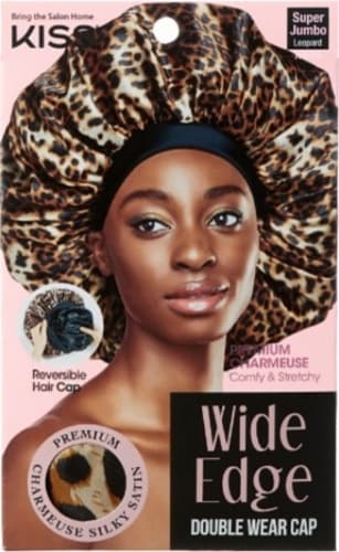 Kiss® Wide Edge Double Wear Silky Satin Cap - Leopard Perspective: front