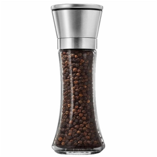 Stainless Steel Salt Pepper Grinder Tall Glass Sea Salt & Pepper Mill