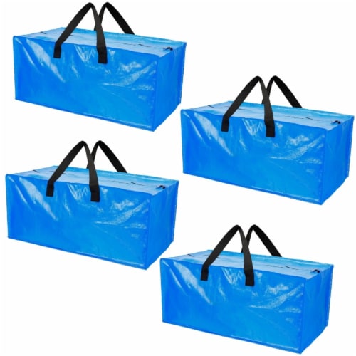4Pcs Blue Heavy Duty Moving Bags Zippered Reusable Storage Totes 28.7X15x12.6In Yes Fred Meyer