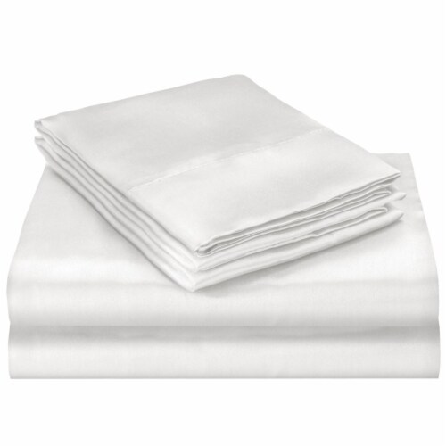 Queen Size Satin Bed Sheet Set White, 1 unit Kroger