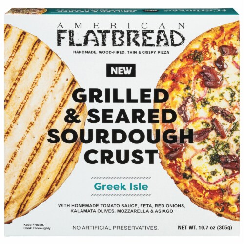 American Flatbread® Greek Isle Grilled & Seared Flavored Crust Pizza Perspective: front