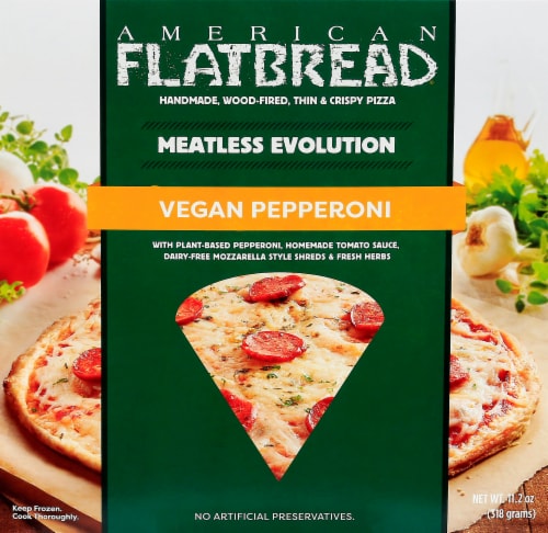 American Flatbread Vegan Pepperoni Pizza Perspective: front