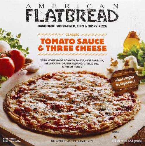American Flatbread Tomato Sauce & 3-Cheese Pizza Perspective: front