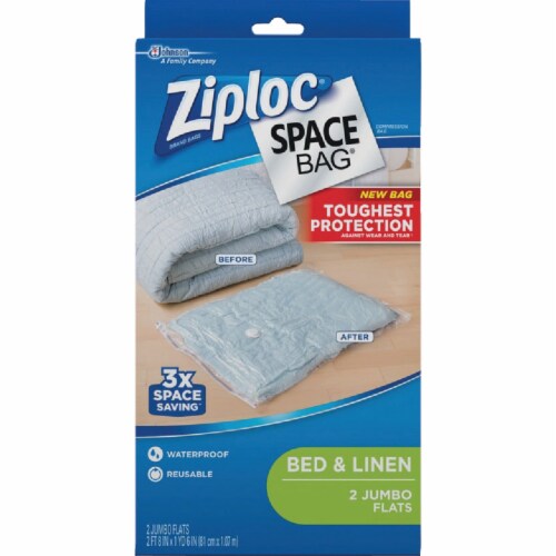 Ziploc® Space Bag Bed & Linen Jumbo Flats Storage Bags - Clear, 1 - Fry's  Food Stores