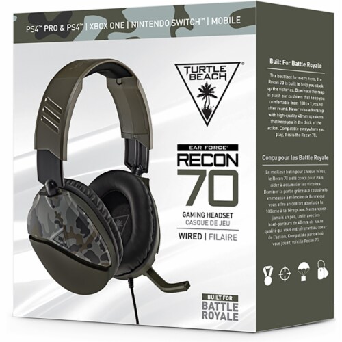 Turtle Beach® Recon 70 Green Camo Multiplatform Gaming Headset Perspective: front