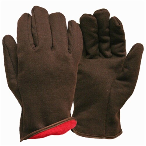 True Grip Winter Fleece Jersey Gloves - Brown Perspective: front
