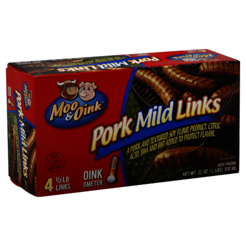 Moo & Oink Pork Mild Links Perspective: front