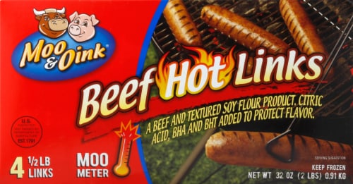 Moo & Oink® Beef Hot Links Perspective: front
