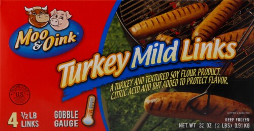 Moo & Oink Turkey Mild Links Perspective: front