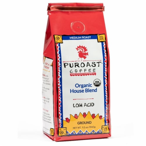 Puroast Organic House Blend Ground Coffee Perspective: front