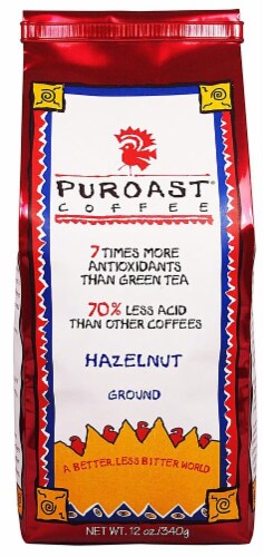 Puroast  Puroast Low Acid Coffee Hazelnut Flavored Coffee Drip Grind Perspective: front