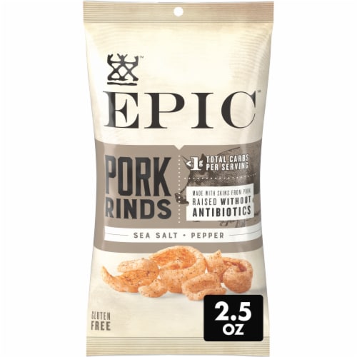 EPIC™ Artisanal Sea Salt and Pepper Pork Rinds Perspective: front