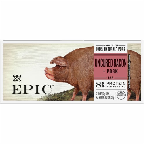 EPIC™ Uncured Bacon and Pork Bars Perspective: front